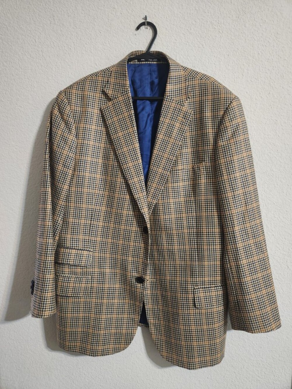 J. Hilburn Men’s Sports Coat Blazer Vitale Barberis Canonico Plaid Wool size 42S